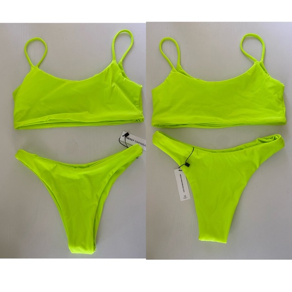 Nessy Swimwear Swim Nwt Nessy Swimwear Neon Bikini Top Bottom